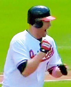 Huff celebrating a 3 run shot off Justin.